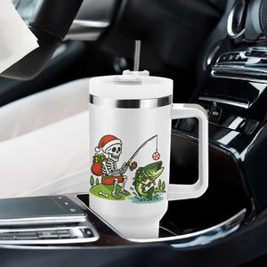 Christmas Skeleton Fishing Tumbler With Handle Funny Holiday Gift TS12 Print Your Wear