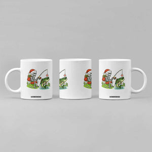 Christmas Skeleton Fishing Coffee Mug Funny Holiday Gift TS12 Print Your Wear