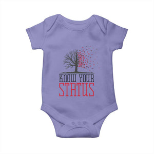 HIV Awareness Month Baby Onesie Know Your Status Prevention Support Gift TS12 Violet Print Your Wear