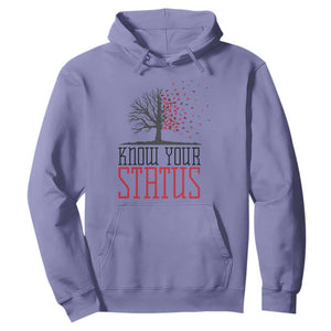 HIV Awareness Month Hoodie Know Your Status Prevention Support Gift TS12 Violet Print Your Wear