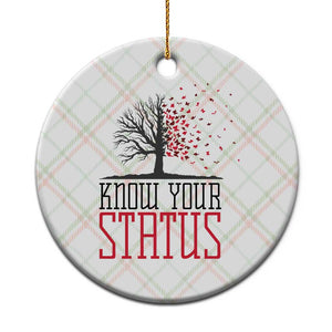 HIV Awareness Month Ceramic Ornament Know Your Status Prevention Support Gift TS12 1pc Christmas Plaid Print Your Wear