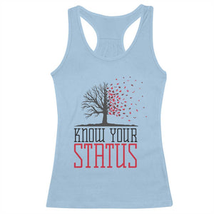 HIV Awareness Month Racerback Tank Top Know Your Status Prevention Support Gift - Print Your Wear