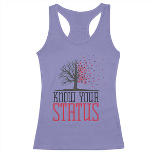 HIV Awareness Month Racerback Tank Top Know Your Status Prevention Support Gift - Print Your Wear