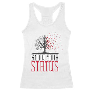 HIV Awareness Month Racerback Tank Top Know Your Status Prevention Support Gift - Print Your Wear