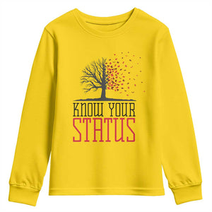 HIV Awareness Month Youth Sweatshirt Know Your Status Prevention Support Gift TS12 Daisy Print Your Wear