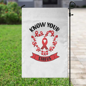 Know Your Status Red Ribbon HIV AIDS Awareness Support Month Gift Garden Flag TS12 Print Your Wear