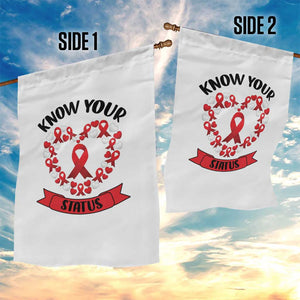 Know Your Status Red Ribbon HIV AIDS Awareness Support Month Gift Garden Flag TS12 Print Your Wear