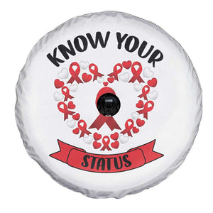 Know Your Status Red Ribbon HIV AIDS Awareness Support Month Gift Spare Tire Cover TS12 Print Your Wear