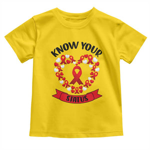 Know Your Status Red Ribbon HIV AIDS Awareness Support Month Gift Toddler T Shirt TS12 Daisy Print Your Wear