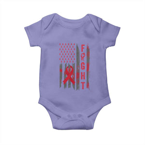 Fight For A Cure HIV AIDS Awareness Baby Onesie Patriotic Red Ribbon Gift TS12 Violet Print Your Wear