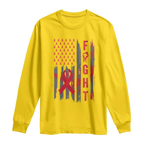 Fight For A Cure HIV AIDS Awareness Long Sleeve Shirt Patriotic Red Ribbon Gift TS12 Daisy Print Your Wear