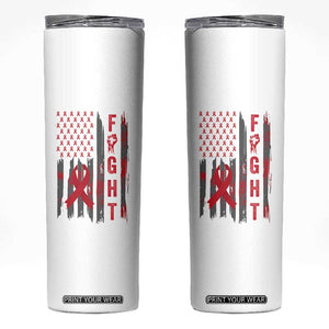 Fight For A Cure HIV AIDS Awareness Skinny Tumbler Patriotic Red Ribbon Gift TS12 White Print Your Wear