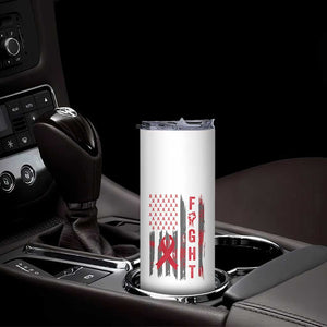 Fight For A Cure HIV AIDS Awareness Skinny Tumbler Patriotic Red Ribbon Gift TS12 Print Your Wear