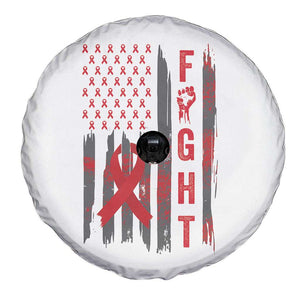 Fight For A Cure HIV AIDS Awareness Spare Tire Cover Patriotic Red Ribbon Gift TS12 Print Your Wear
