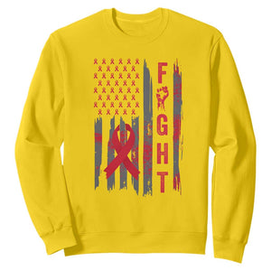 Fight For A Cure HIV AIDS Awareness Sweatshirt Patriotic Red Ribbon Gift TS12 Daisy Print Your Wear