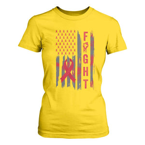 Fight For A Cure HIV AIDS Awareness T Shirt For Women Patriotic Red Ribbon Gift TS12 Daisy Print Your Wear