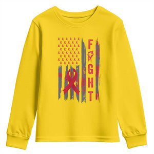 Fight For A Cure HIV AIDS Awareness Youth Sweatshirt Patriotic Red Ribbon Gift TS12 Daisy Print Your Wear