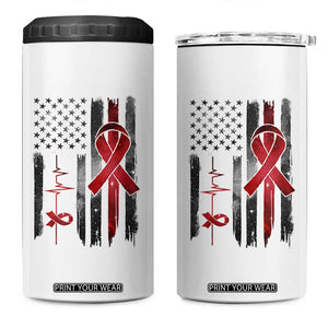 World AIDS Day 4 in 1 Can Cooler Tumbler American Flag Red Ribbon Gift TS12 One Size: 16 oz White Print Your Wear