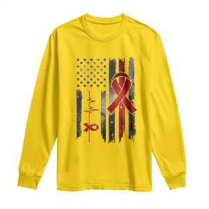 World AIDS Day Long Sleeve Shirt American Flag Red Ribbon Gift TS12 Daisy Print Your Wear