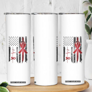 World AIDS Day Skinny Tumbler American Flag Red Ribbon Gift TS12 Print Your Wear