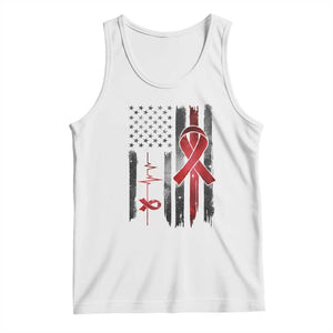 World AIDS Day Tank Top American Flag Red Ribbon Gift TS12 White Print Your Wear