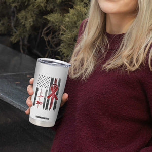 World AIDS Day Tumbler Cup American Flag Red Ribbon Gift TS12 Print Your Wear