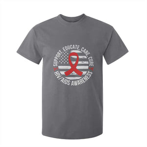 Support Educate Care Cure HIV Awareness Month Gift T Shirt For Kid TS12 Charcoal Print Your Wear