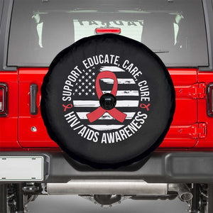Support Educate Care Cure HIV Awareness Month Gift Spare Tire Cover TS12 Black Print Your Wear
