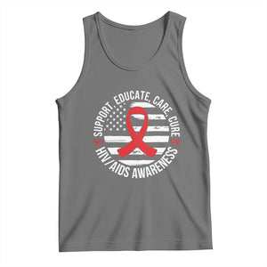 Support Educate Care Cure HIV Awareness Month Gift Tank Top TS12 Black Heather Print Your Wear