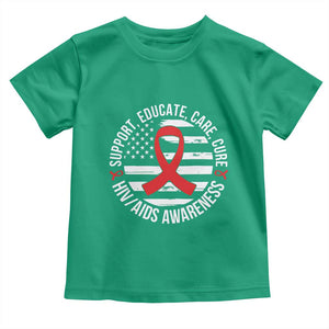 Support Educate Care Cure HIV Awareness Month Gift Toddler T Shirt TS12 Irish Green Print Your Wear