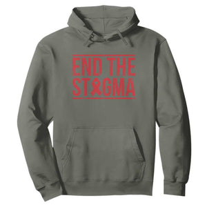 HIV Awareness End The Stigma Hoodie Support Empowerment Gift TS12 Military Green Print Your Wear