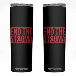 HIV Awareness End The Stigma Skinny Tumbler Support Empowerment Gift TS12 Black Print Your Wear