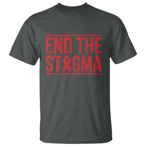 HIV Awareness End The Stigma T Shirt Support Empowerment Gift TS12 Dark Heather Print Your Wear