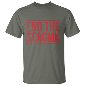 HIV Awareness End The Stigma T Shirt Support Empowerment Gift TS12 Military Green Print Your Wear