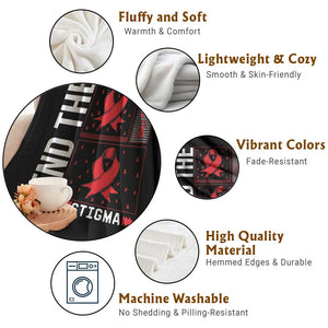 End The Stigma HIV Awareness Throw Blanket Red Ribbon Gift TS12 Print Your Wear