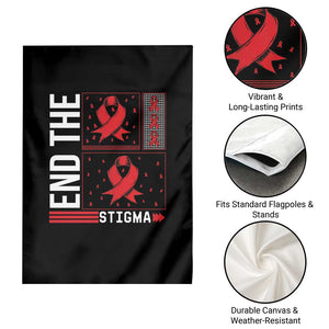 End The Stigma HIV Awareness Garden Flag Red Ribbon Gift TS12 Print Your Wear
