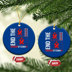 End The Stigma HIV Awareness Ceramic Ornament Red Ribbon Gift TS12 1pc Blue Print Your Wear