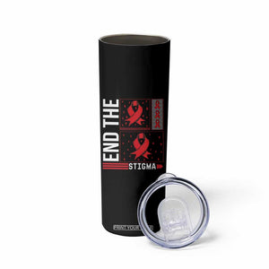 End The Stigma HIV Awareness Skinny Tumbler Red Ribbon Gift TS12 Print Your Wear