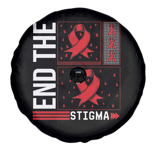 End The Stigma HIV Awareness Spare Tire Cover Red Ribbon Gift TS12 Print Your Wear