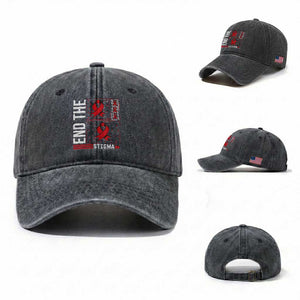 End The Stigma HIV Awareness Washed Cotton Baseball Cap Red Ribbon Gift TS12 Washed Cap Universal Fit Dark Gray Print Your Wear