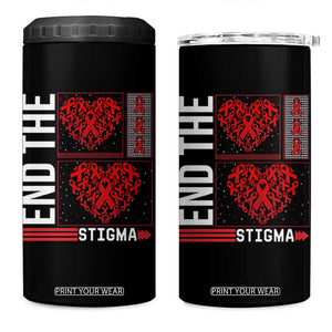 HIV Awareness End The Stigma 4 in 1 Can Cooler Tumbler World AIDS Day Gift TS12 One Size: 16 oz Black Print Your Wear