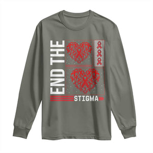 HIV Awareness End The Stigma Long Sleeve Shirt World AIDS Day Gift TS12 Military Green Print Your Wear