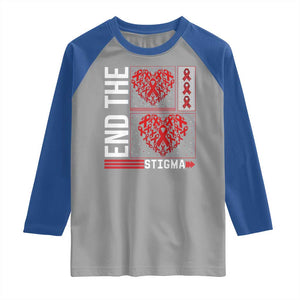 HIV Awareness End The Stigma Raglan Shirt World AIDS Day Gift TS12 Sport Gray Royal Print Your Wear