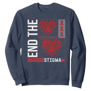 HIV Awareness End The Stigma Sweatshirt World AIDS Day Gift TS12 Navy Print Your Wear