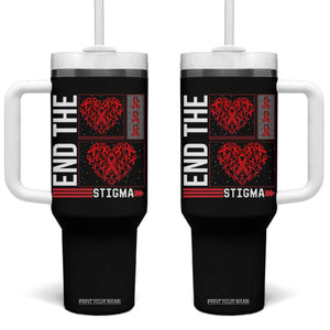 HIV Awareness End The Stigma Tumbler With Handle World AIDS Day Gift TS12 One Size: 40 oz Black Print Your Wear