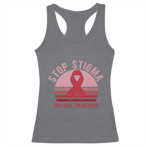 Stop The Stigma HIV Awareness Racerback Tank Top World AIDS Day Gift TS12 Charcoal Print Your Wear