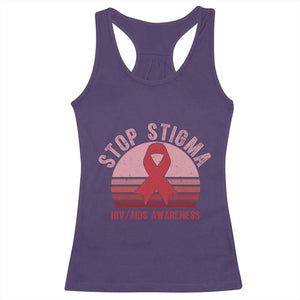 Stop The Stigma HIV Awareness Racerback Tank Top World AIDS Day Gift TS12 Purple Print Your Wear