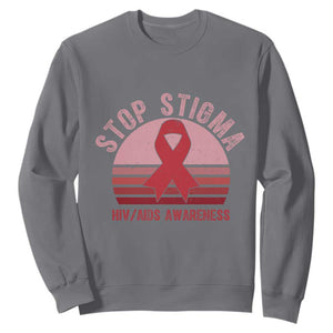 Stop The Stigma HIV Awareness Sweatshirt World AIDS Day Gift TS12 Charcoal Print Your Wear