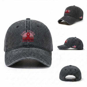 Stop The Stigma HIV Awareness Washed Cotton Baseball Cap World AIDS Day Gift TS12 Washed Cap Universal Fit Dark Gray Print Your Wear