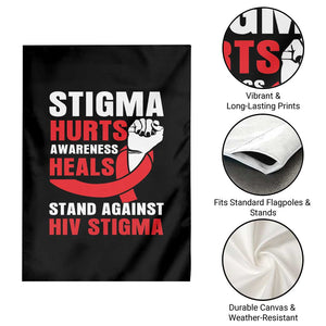 Stigma Hurts Awareness Heals Garden Flag HIV Awareness Red Ribbon Support Gift TS12 Print Your Wear